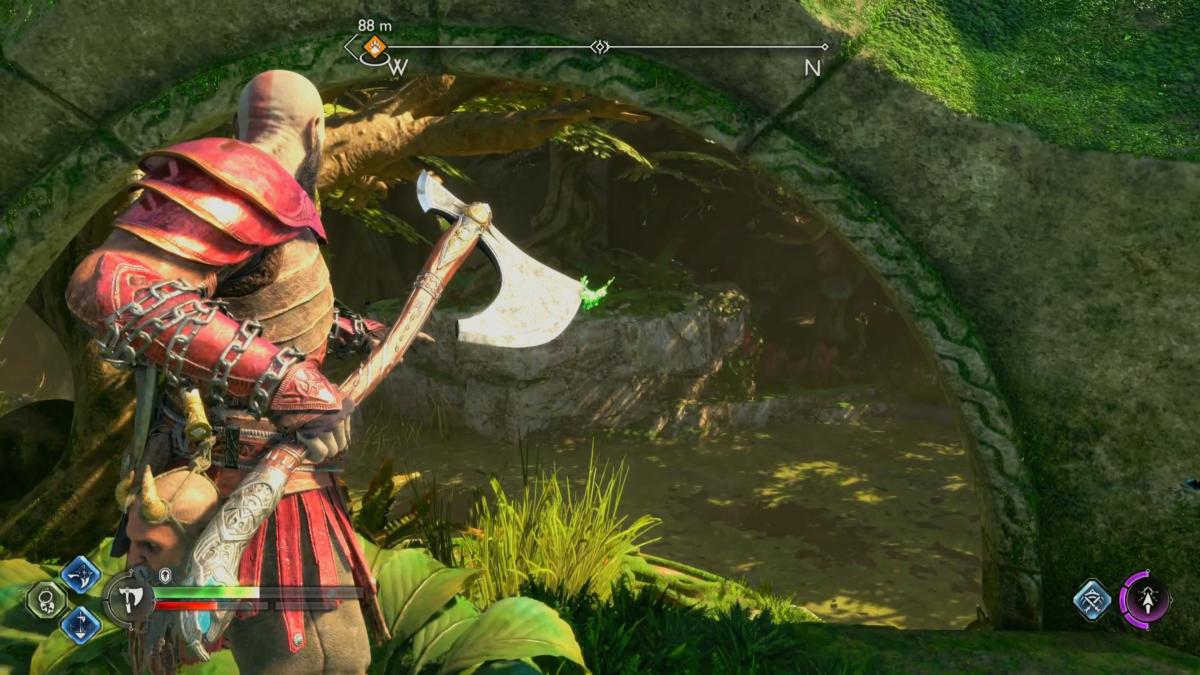 Look through this archway in Pilgrim's Landing to bag another raven in God of War Ragnarok.